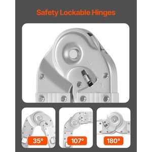 Escalera Plegable Extensible Multiusos 7 en 1, Diseño Telescópico de 4 Peldaños, Alcance de 15.5 pies, Alta Resistencia - Product Image 4