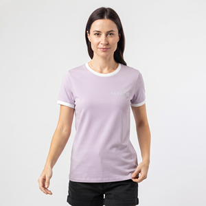 T-shirt Ringer en Coton Léger à Col Rond pour Femme avec Logo Personnalisé, Coupe Classique, Manches Courtes, Décontracté, Vêtements d'Été en Gros - Product Image 3
