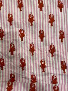 Serviette de table pour garçons en tissu de coton léger imprimé, motif homard et rayures, douce, lavable, textile pour la maison et la salle à manger - Product Image 3