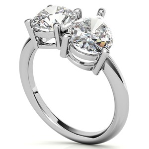 2.25TCW Pear Cut And Round Cut Moissanite Toi Et Moi Engagement <b>Ring</b> for Women in 14K Solid White Gold <b>Two</b> <b>Stone</b> Promise <b>Ring</b> - Product Image 5