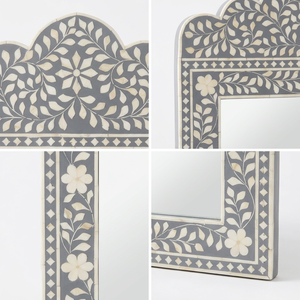 <b>Wall</b> <b>Mirror</b> Handmade Wholesale Custom OEM ODM MOP Resin Inlay Floral Arch Luxury Hanging <b>Mirror</b> DECORYUG - Product Image 3