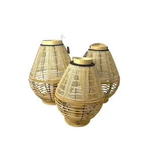 Antiguo mimbre bambú decoración del hogar linterna hecha a mano Vietnam decoración estilo elegante hecho a mano bambú portavelas linterna - Product Image 5