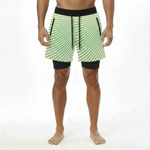 Quick Dry Men's Running Double <b>Layer</b> Shorts Summer 2 in 1 Breathable Lining Workout Gym Fitness Short Pants Jogger With Pocket - Product Image 1