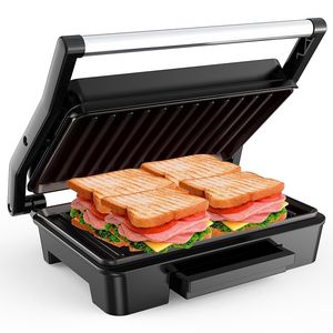 Panino antiaderente in acciaio inossidabile a 2 fette con gocciolatoio rimovibile per bistecca di qualsiasi spessore - Product Image 1