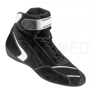 Botas de moto para carreras, caña alta, de cuero/tela Nomex, con cierre de velcro, rojas y negras, puntera cerrada, suela de goma, entresuela de EVA, impermeables, para todo tipo de clima. - Product Image 3