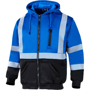 Sudadera de Alta Visibilidad Clase 2 Azul Reflectante con Cremallera y Bolsillos - Product Image 1