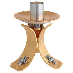 Élégant chandelier doré avec base cannelée et dessus rond pour la décoration intérieure, en laiton, fait main, design durable, pour église - Product Image 5