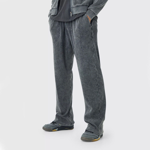 Pantalones Deportivos Ligeros Antiarrugas para Hombre, Color Azul Grisáceo, Poliéster/Algodón, Cintura Elástica con Cordón, Bolsillos Laterales, Ropa Casual de Invierno - Product Image 4