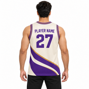 Camiseta de Baloncesto Personalizada con Relieve, 100% Poliéster, Sin Mangas, Cuello en V, Secado Rápido, Malla Transpirable, Nombre y Número del Equipo Personalizados - Product Image 4