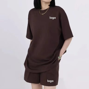 Ensemble 2 pièces en tricot pour femmes, col rond, coupe ample, décontracté, printemps-été, usage quotidien, avec poche - Product Image 2