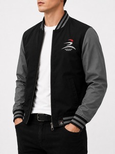 Chaqueta Varsity de Béisbol con Capucha para Hombre, Diseño Personalizado OEM, Dos Tonos, Estilo Urbano, Hip Hop, Lona Impermeable y Resistente al Viento con Forro de Lana - Product Image 6