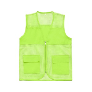 Gilet de sécurité RELEVO INDUSTRIES, vert lime, maille, fermeture éclair sur le devant, avec deux poches, haute visibilité, classe 2 ANSI, vêtements de travail imperméables - Product Image 1