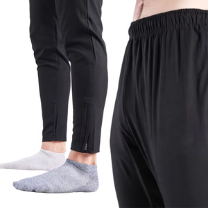Pantalon de ski noir zippé pour homme, en mélange de coton et de spandex, respirant et anti-humidité, pour adulte - Product Image 3