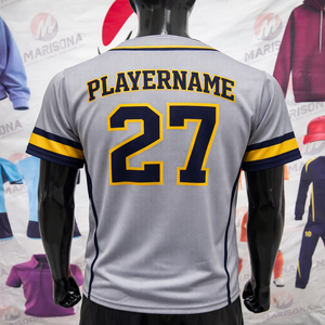 Camiseta de Béisbol de Poliéster de Secado Rápido, Transpirable y que Absorbe la Humedad, Talla Grande, Uniforme de Equipo Personalizado con Botones, Venta al Por Mayor OEM - Product Image 2