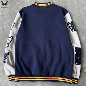Chaquetas Varsity de Béisbol para Hombre, Diseño Novedoso, Bordadas, con Parches, Cierre Frontal, Color en Contraste, Manga Larga, Precio al por Mayor - Product Image 2