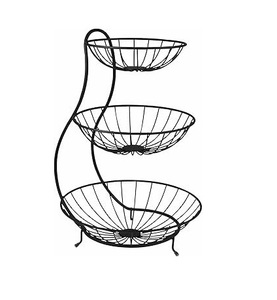 Metal <b>Wire</b> <b>Basket</b> Eco-Friendly Luxury Decorative Kitchen Countertop Organizer Black Iron Fruit Storage for Home Decor - Product Image 4