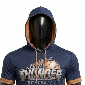 เสื้อฮู้ดซอฟต์บอลฤดูหนาว แขนสั้น รับผลิตแบบ OEM/ODM สกรีนชื่อทีมและหมายเลขได้ ระบายอากาศดี ราคาโรงงาน 2 ตัว - Product Image 2
