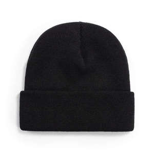 Monochrome Knit <b>Beanie</b> Custom Logo Winter <b>Hat</b> <b>Men</b> Minimal Streetwear Headwear Wholesale Manufacturer Private Label Apparel Brand - Product Image 1