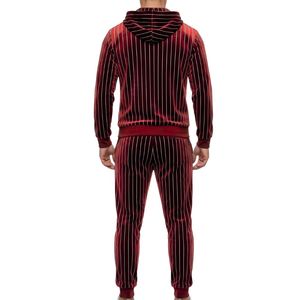 Velvet Tracksuit Men Jogging Suit Velour Full <b>Zip</b> <b>Hooded</b> Sweatsuit Two Piece Set Luxury Loungewear Winter Training Sports Suit - Product Image 2
