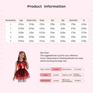 ชุดเต้นรำสำหรับเด็กผู้หญิงอายุ 6-14 ปี ชุดกระโปรงผ้าทูลล์เมทัลลิกพร้อมเครื่องประดับศีรษะ สำหรับงานประกวด งานปาร์ตี้ ชุดเต้นแซมบ้า - Product Image 6