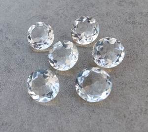 Cuarzo de Cristal Natural, Forma Redonda, Corte Facetado, Calibrado, Gema Suelta para Joyería - Product Image 4