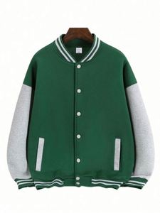 Hot Sale Stand Collar Sweatshirts for Men Fleece Varsity <b>Jackets</b> Oem Custom Embroidered Baseball <b>Jackets</b> with Logo - Product Image 5
