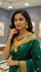 Ensemble de bijoux élégant plaqué or 4 pièces avec diamants pour femmes - Mariage, fiançailles, anniversaire et cadeau - Design indien fait main - Product Image 2