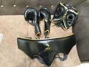 Guantes de MMA Fly, Conjunto de Protección para Cabeza e Ingle, Cuero Genuino, con Cordones, Transpirables, Antideslizantes, para Adultos - Product Image 2
