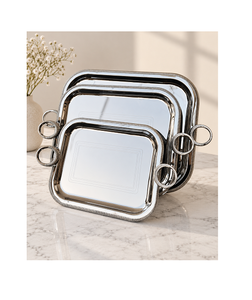 Customized Size And Shape <b>Chocolates</b> Sweets Serving Tray <b>Fancy</b> Design Stainless Steel Dry Fruits Serving Tray In India - Product Image 3
