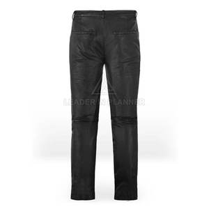 Pantalon en cuir pour homme sur mesure à prix de gros avec logo personnalisé, design unique, pantalon en cuir délavé pour homme - Product Image 3
