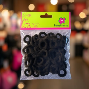Elastici per Capelli in Gomma Nera Confezione da 12 Pezzi Ref06819 Marca Mnj - Product Image 3
