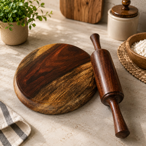 Falah International Customized Chakla Belan Set Wooden Handmade Premium Durable Eco Friendly High Quality <b>Rolling</b> Chakla Belan - Product Image 1