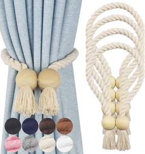 Attache de rideau en corde Ticback, boule suspendue en coton, boucle de rideau en corde, rails et accessoires - Product Image 3