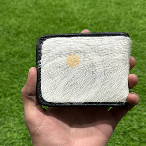 Portefeuille en cuir de vachette véritable, fin, fait main, à double pli, porte-cartes, style classique minimaliste - Product Image 1