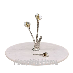 Two Tier Stainless Steel Snack <b>Cake</b> <b>Stand</b> With Designer Handle Exclusive Quality <b>Set</b> of 2 Golden Color Dessert <b>Cake</b> <b>Stand</b> - Product Image 3