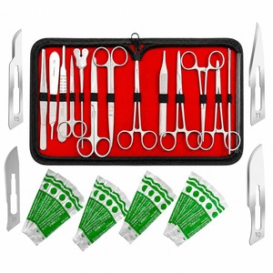 Ensemble d'instruments chirurgicaux manuels réutilisables de qualité supérieure, 12 pièces, en acier inoxydable, outils de chirurgie générale, lames de scalpel, CE ISO - Product Image 1