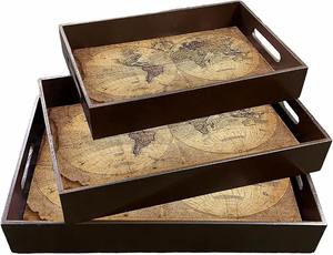 Bandeja de Servir Rectangular Moderna Hecha a Mano de Madera de Acacia para Sala de Estar, Cocina, Hotel y Restaurante - Bandeja para Comida, Bocadillos, Pan y Café - Product Image 5