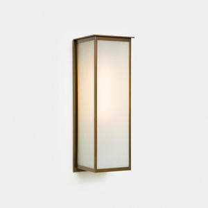 Applique murale LED rectangulaire d'extérieur IP65 en verre dépoli blanc cassé, finition chromée, lumière blanche neutre pour hôtel, chambre, cour - Product Image 1