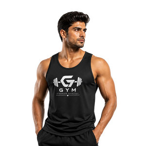 Débardeur de sport personnalisé pour homme, sans manches, pour la musculation, l'entraînement, le fitness, vêtements de sport, séchage rapide, singlet athlétique - Product Image 1
