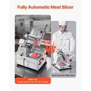Affettatrice Elettrica per Gastronomia 500W, Lama Affilata in Acciaio 75Cr1 da 10 Pollici, Spessore Regolabile 0-0,67 Pollici per Affettare Carne - Product Image 2