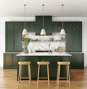 Gabinetes de Cocina Modernos de Madera de Pino Sólido con Panel de Puerta Plana y Resistencia al Agua, Fácil Instalación, Marca Home WIT PRODUCE - Product Image 1