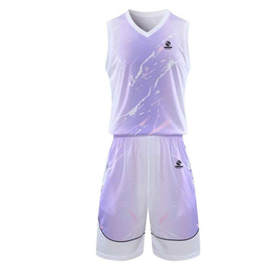 Personalized Customizable Printed Plus Size 100% Polyester Quick Dry Breathable Fashion Basketball Jersey Training Uniform Set - Product Image 1