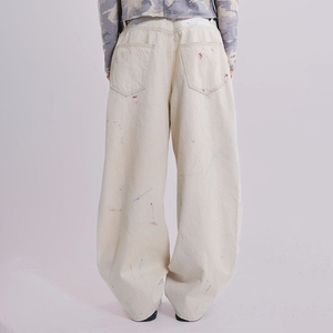 Jeans en denim oversize pour hommes, personnalisés par le fabricant, style streetwear, délavés à l'acide, coupe ample, baggy, multi-poches, longs, vierges, pour la vente en gros - Product Image 4