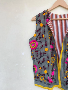 Chaleco bordado indio para mujer, chaqueta tradicional, chaqueta Bohemia sin mangas - Product Image 6