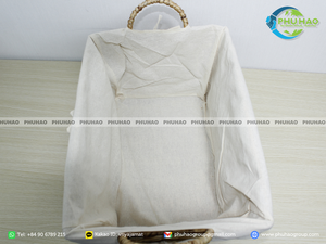 Cesta de Almacenamiento Artesanal de Jacinto de Agua con Forro de Algodón y Estructura de Hierro, Decoración para el Hogar de Vietnam - Product Image 3