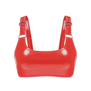 Top Corsé Cami de Cuero Vintage Tejido a Crochet con Tirantes Finos para el Día de San Valentín, Diseño Sexy sin Tirantes para Adultos, Estilo Casual - Product Image 2