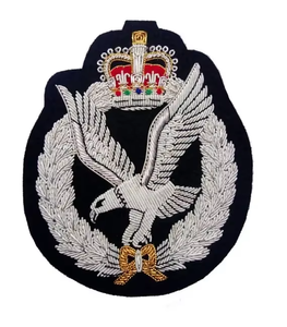 Hand Embroidered Badges with Sequins and Metal Decorations Button on Badge <b>Type</b> Made in Pakistan Custom Decorative Patches - Product Image 3