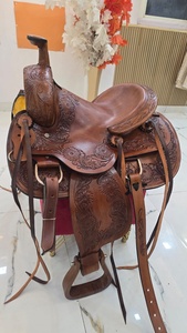 อานม้าหนังแท้สไตล์ตะวันตก ตกแต่งด้วยลายดอกไม้ งานแฮนด์เมด เป็นมิตรกับสิ่งแวดล้อม พร้อมอุปกรณ์ทองเหลืองและทองแดง  นั่งสบายสำหรับผู้ขี่และม้า - Product Image 5