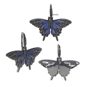 Colgante de Mariposa con Cristal de Laboratorio y Diamantes de Imitación, Plata 925, Chapado en Oro Rosa, Amuleto de Lujo Unisex para Uso Diario - Product Image 3