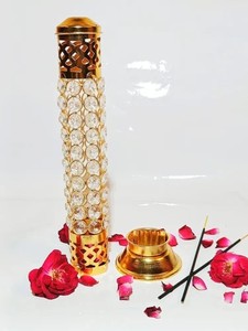 Brass Crystal <b>Incense</b> Holder with Ash Catcher Decorative <b>Incense</b> Stick Burner for Home Meditation Yoga and Spiritual Decor - Product Image 3
